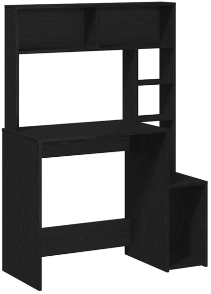 vidaXL Schreibtisch mit Regal Schwarz 100x45x140 cm Holzwerkstoff 860437