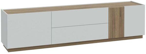 Lowboard LEWISVILLE TV Kommode Optik Hellgrau / Valencia Oak