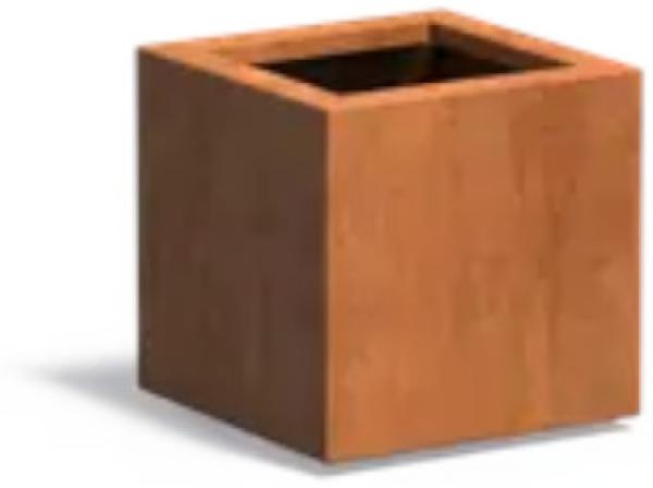 Adezz Pflanzgefäß Carrez Standard Quadrat aus Corten-Stahl Pflanzkübel Größe 40x40x40 cm