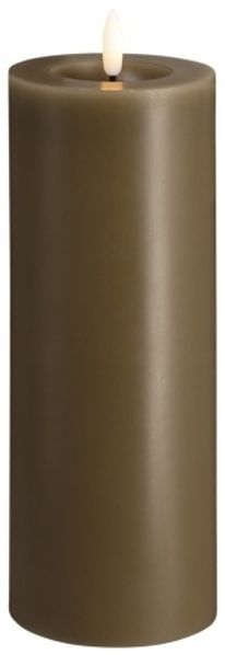 Moods & More LED-Blockkerze in Dark Sand mit Schmelzeffekt – Ø 7 4 cm x H 20 cm