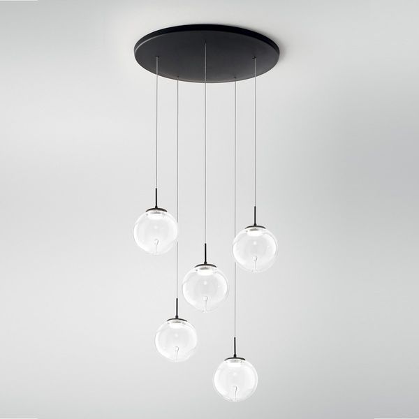 Fabas Luce 3770-49-372 LED Pendelleuchte Ariel 5-flammig transparent 3 Step Dim