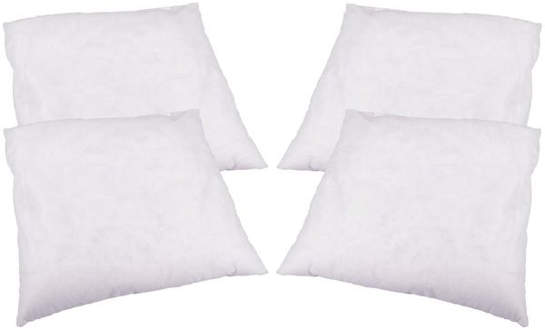 4x Dekokissen weiß 40x40 cm mit Füllung 100% Polyester | Sofakissen | Kissenbezug aus 100% Polypropylen | Zierkissen für Sofa Bett Wohnzimmer