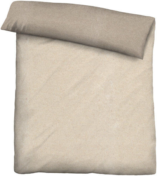 biberna Melange-Flanell Bettwäsche 0840500 MELANGE UNI, natur, 1x 135x200 cm + 1x 80x80 cm