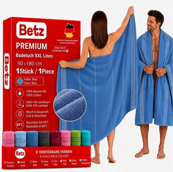 Betz Strandtuch Betz XXL Badetuch LINES Saunahandtuch Liegetuch 90x180 cm, 100% Baumwolle