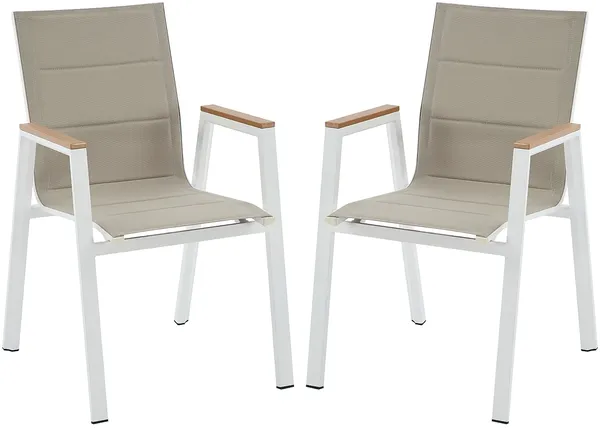 Vente-unique - LIOUS Garden dining set Metall Weiß - B 65 cm x H 90 cm x L 55 cm