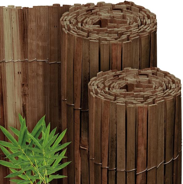 Sol Royal Dunkelbrauner Split Bambus Sichtschutz 80x600 cm – Sichtschutz Bambus Zaun Bambusmatte Gartensichtschutz Balkon Sichtschutzzaun – Natursichtschutz Witterungsbeständig B55