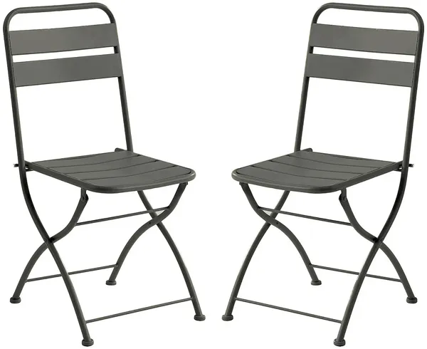 Vente-unique - MIRMANDE Garden dining set Metall Grau - B 52,5 cm x H 87 cm x L 43 cm