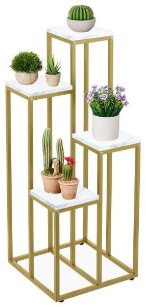 Goldene Blumentreppe mit 4 Ablagen 10038808_49