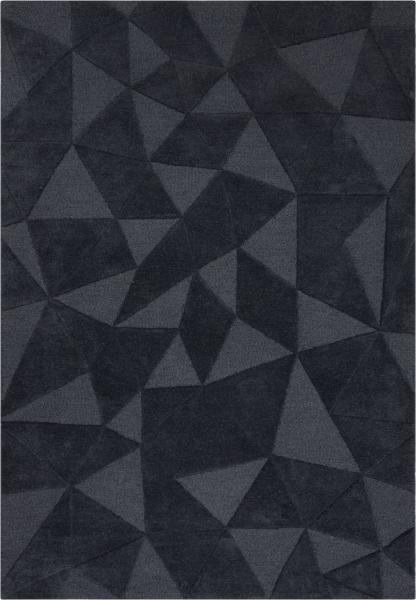 Kadima Design Luxus-Wollteppich mit Geometrischem Muster - "Deben Troy". Farbe: Anthrazit, 120x170 cm