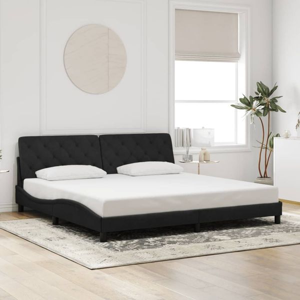 vidaXL Bettgestell ohne Matratze Schwarz 200x200 cm Samt 3207943