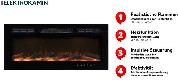 TV-Lowboard EF 2D Glossa Bis mit Kamin (Farbe: Wüstensand, mit weißer LED-Beleuchtung) Bild 6