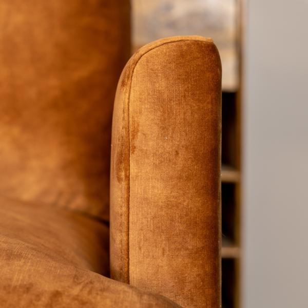 Bronx71 Ecksofa Denver Samt ockergelb/cognac links Bild 6