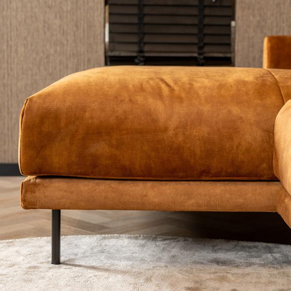 Bronx71 Ecksofa Denver Samt ockergelb/cognac links Bild 5