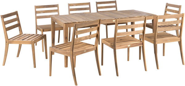 Gartenmöbel Set 8-Sitzer CHIOGGIA zertifiziertes Akazienholz Hellbraun