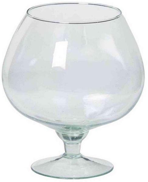 INNA-Glas Glas XXL Dekoglas Roger auf Standfuß, Kugel - Rund, klar, 18,5cm, Ø 10,5cm, Glas