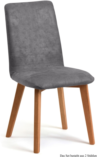 Esszimmerstuhl (2er-Set) Darci 47x92x60 Eiche geölt/Grau