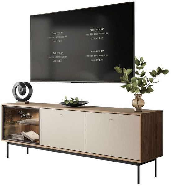 Lookway TV-Schrank ISA TV-Lowboard mit LED-Beleuchtung