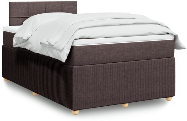 vidaXL Boxspringbett mit Matratze Dunkelbraun 120x200 cm Stoff 3287426