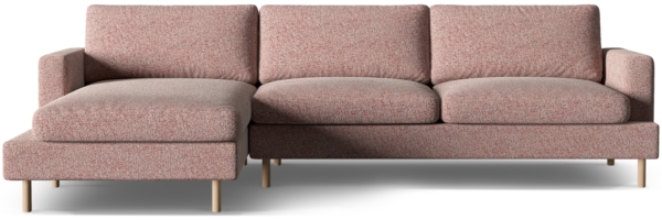 Micadoni Ecksofa Aliya 5-Sitzer Links Strukturierter Stoff Rosa Melange