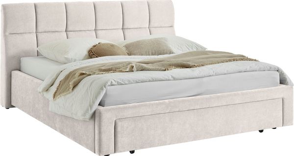 meise.möbel Polsterbett Canyon, Breite 180cm, erhältlich in grau oder beige, inkl. Schubkasten im Fußteil - ideal als Hundebett nutzbar