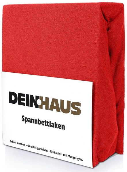 DH DEIN. HAUS Spannbettlaken Frottee Bettlaken mit Gummizug aus natürlicher Baumwolle, Gummizug: mit Gummizug, Baumwolle, atmugsaktiv, hautfreundlich, pflegeleichter Stoff
