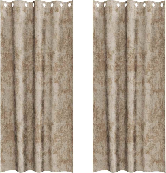 vidaXL Samtvorhänge mit Vorhängen 2 pcs Champagner 245 x 140 cm Samt 4107676