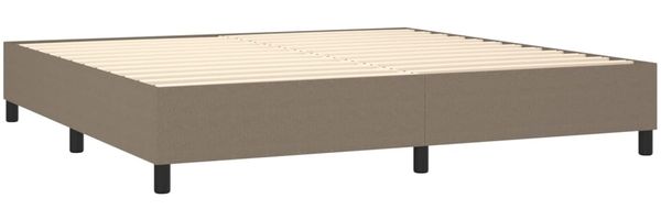 vidaXL Boxspringbett mit Matratze Taupe 200x200 cm Stoff, Härtegrad: H2 [3141885] Bild 4