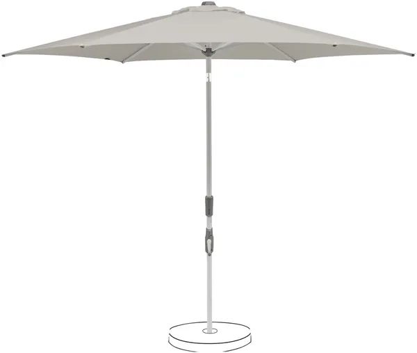 Suncomfort by Glatz Sonnenschirm / Kurbelschirm "Slide 300", light grey, Ø 300 cm