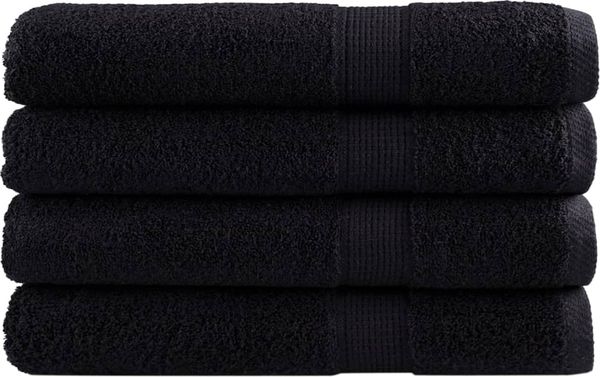 vidaXL Premium-Saunatücher SOLUND 4 Stk. Schwarz 80x200 cm 600 g/m² 137435