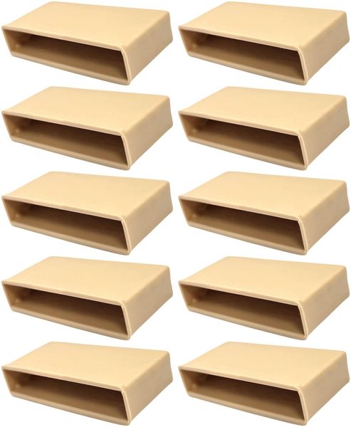 cyclingcolors 10x Einsteck-Lattenhalter 53x8 mm Kunststoff für Lattenrost Holzrahmen Bett Endkappen Befestigung zum Einfräsen, beige