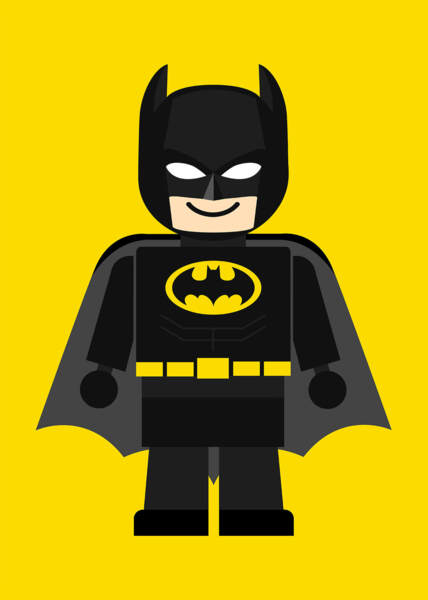 Leinwandbild Kinderzimmer Batman Gelb Schwarz 50x70 DD123201 Keilrahmen Wandbild