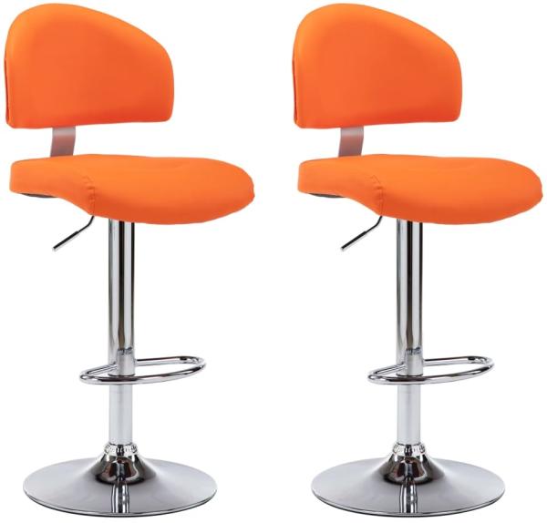 vidaXL Barhocker 2 Stk. Orange Kunstleder [249663]