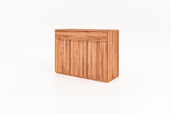 Kommode Bento aus Kernbuche massiv 111x45x83 cm mit 3 Türen und 1 Schublade