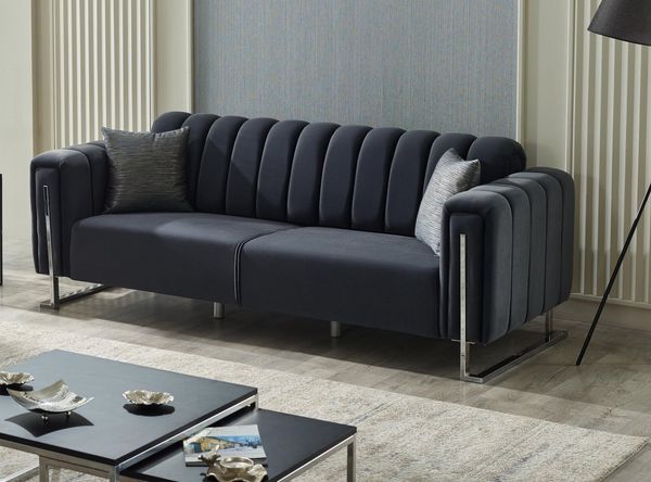 Villa Möbel Sofa Himalaya, 1 Stk. 3-Sitzer, Hand Made Quality, pflegeleichter Mikrofasersamtstoff