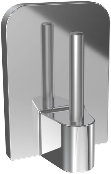 Klebehaken mit Metallstift für Vitragestangen, Chrom, Packung 4 Stück