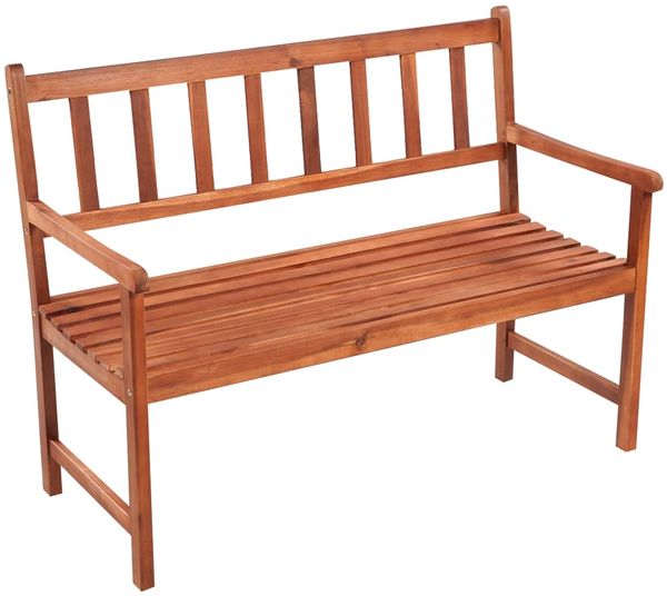 Gartenbank, Sitzbank mit Auflage 120 cm Massivholz Akazie