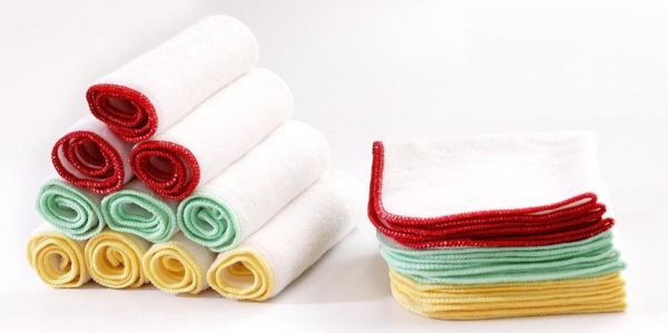 Montegoni Waschlappen Flanell Baby Waschlappen, (12 Stück weiß 25x25cm), BESTE QUALITÄT - 100% Bambus Bild 2