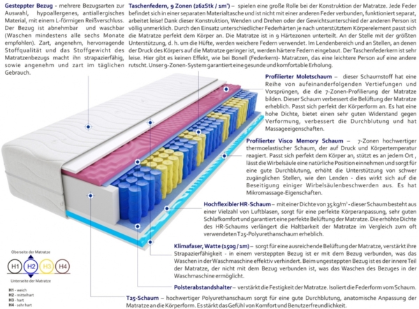 Matratzen Dijon 2x Molet 130x185 cm H2 Bild 3