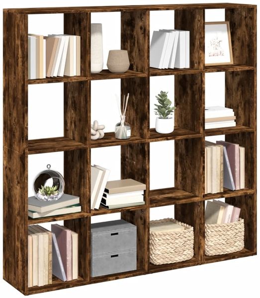 vidaXL Bücherregal Räuchereiche 137,5x29x137,5 cm Holzwerkstoff 3310293 Bild 8
