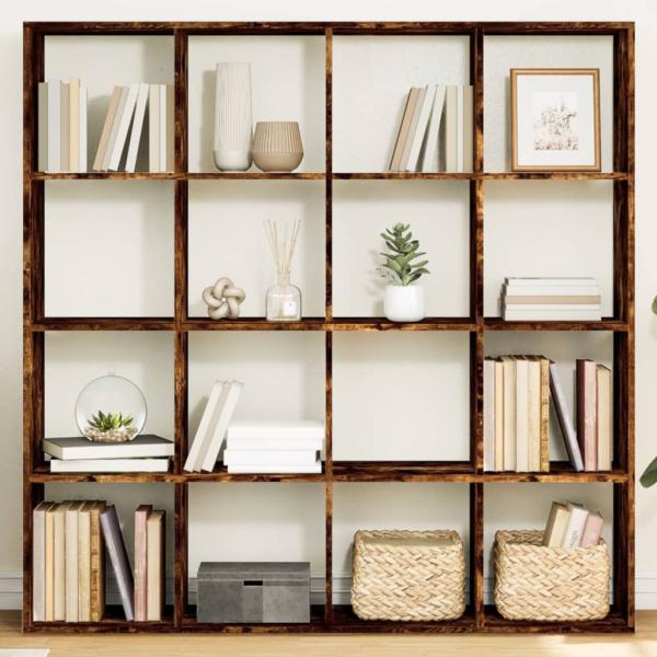 vidaXL Bücherregal Räuchereiche 137,5x29x137,5 cm Holzwerkstoff 3310293