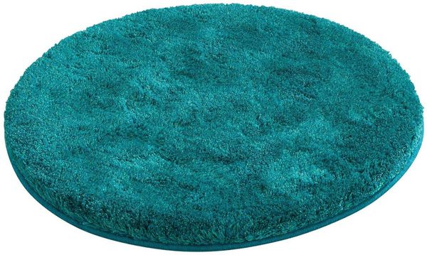 Grund Badematte Melos, Badvorleger, Badezimmer Teppich, sehr weich, Höhe 27 mm, rutschhemmend beschichtet, fußbodenheizungsgeeignet, Kunstfaser, rund, melierte Optik, sehr weicher Flor, Melange-Effekt, Made in Europe