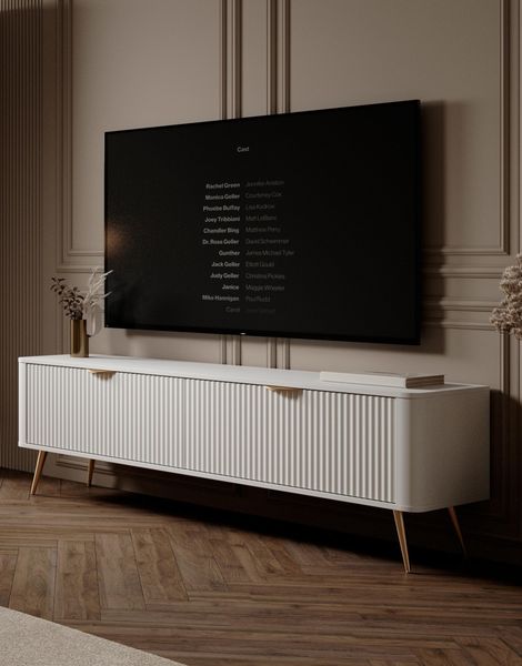 AX LIVING Moderner TV Sideboard Vespasia 163 2T –163cm Breite, Weiß