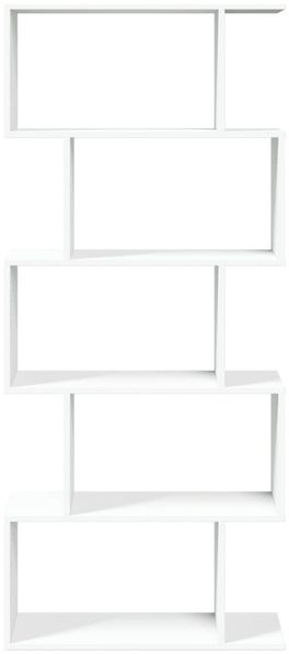 vidaXL Raumteiler Bücherregal 5-stufig Weiß 70x24x161 cm Holzwerkstoff 858093 Bild 5