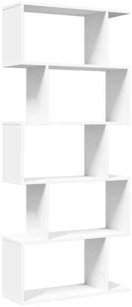 vidaXL Raumteiler-Bücherregal 5 Etagen Weiß 70x24x161 cm Holzwerkstoff 858093