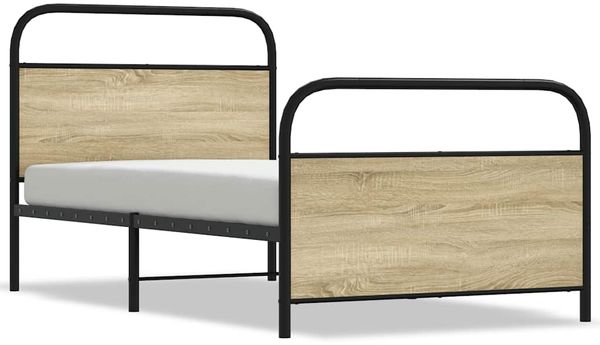 Einzelbettgestell Design für Erwachsene ohne Matratze 100x190 cm Sonoma-Eiche Holzwerkstoff d3814e