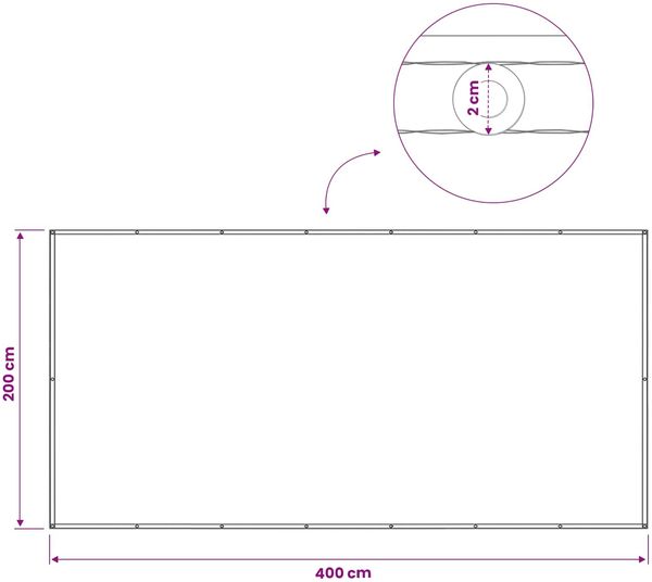 vidaXL Balkon Sichtschutz 200 x 400 cm Stoff mit PU-Beschichtung 42036512 Bild 6