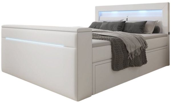 Luxusbetten24 Boxspringbett Rinori, mit TV Lift, USB, LED und Stauraum