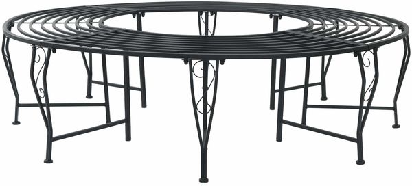 vidaXL Baumbank 8-Sitzanzahl Ø 160 x 44 cm Stahl Schwarz Rund 42029507