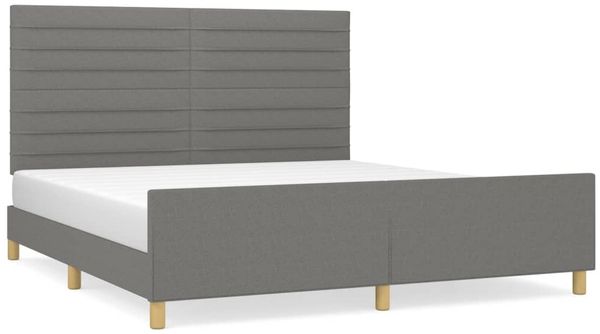 Doppelbett, Bettgestell Modernen ohne Matratze Dunkelgrau 180x200 cm Stoff d2297e