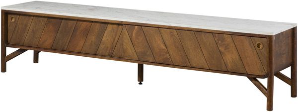 TV-Board Mango 220 x 45 x 50 braun geölt / echter Marmor LOS ANGELES #12